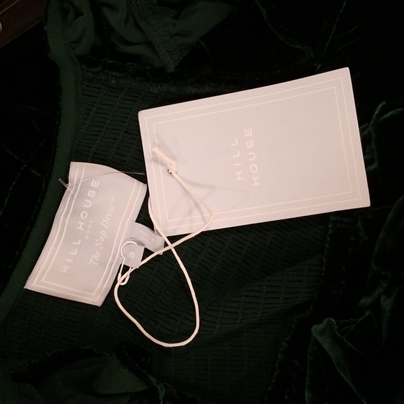 💕HILL HOUSE💕 The Akilah Nap Dress ~ Emerald Green Velvet Small S NWT - Picture 14 of 16